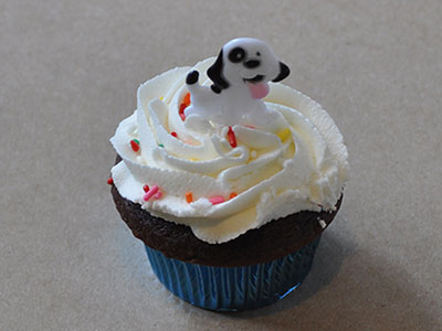 cupcake with dog decoration